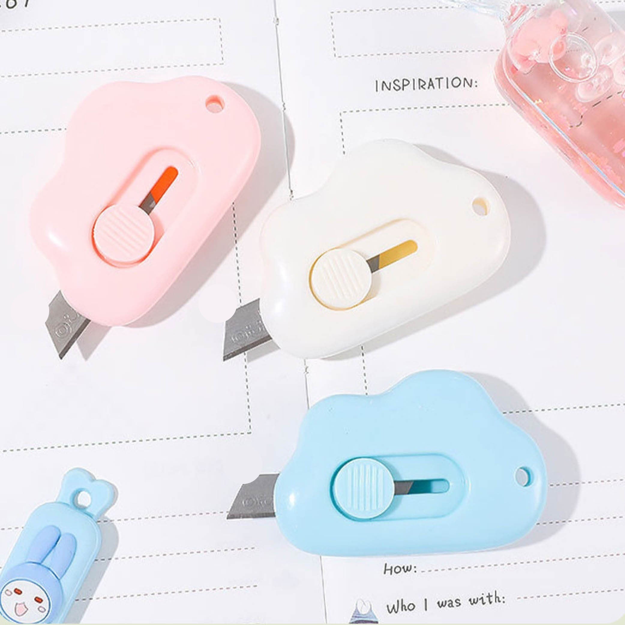 Mini Retractable Utility Box Cutter Colorful Pocket Knife for Crafts