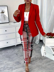 Women's Plus Plaid Print Drawstring Tapered Pants