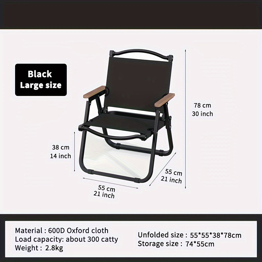 Portable Outdoor Folding Chair for Camping, Beach, Picnic - Blue