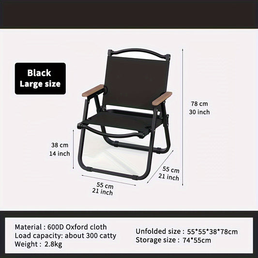 Portable Outdoor Folding Chair for Camping, Beach, Picnic - Blue