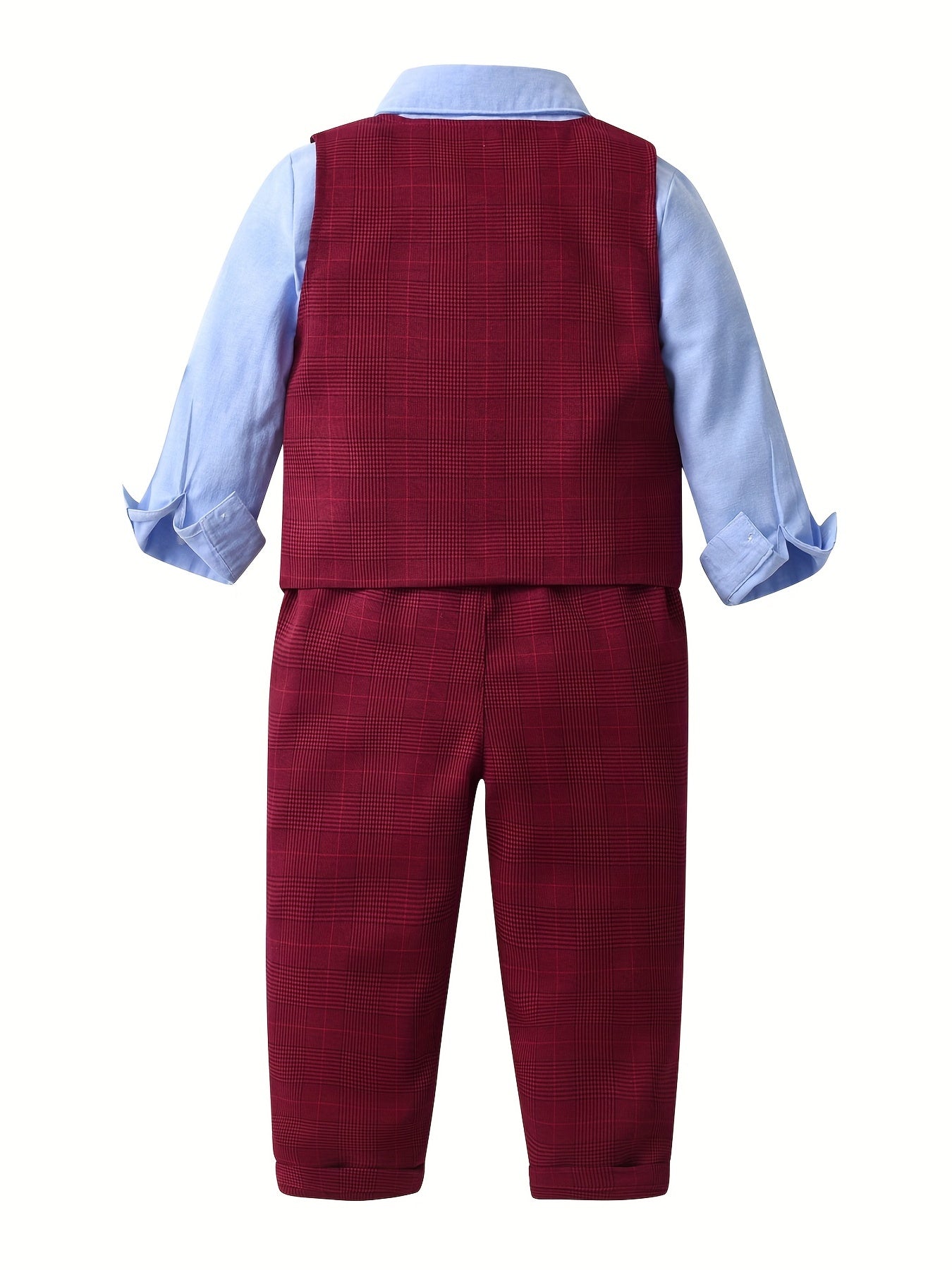 3pcs Baby Boys Bowtie Shirt & Vest & Pants Gentleman Set