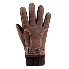 Men's Winter Warm Thickened PU Leather Gloves