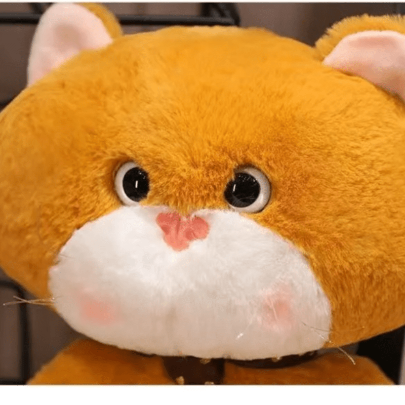 Anime Plush Cat Toy with Long Arms & Expressive Eyes Soft Brown Stuffed Animal