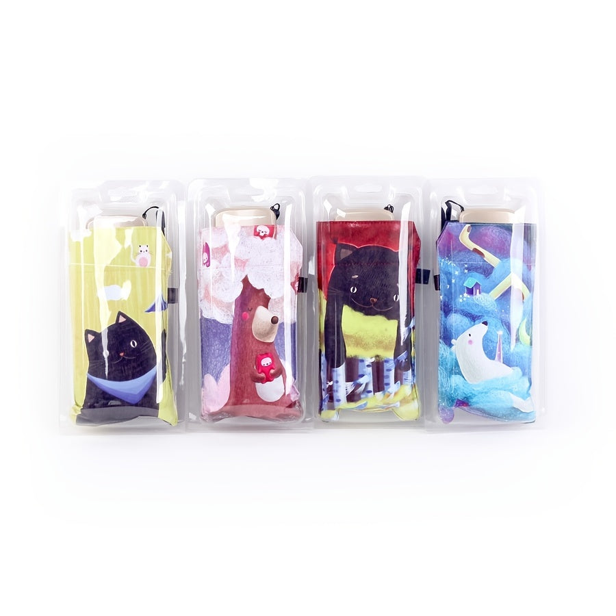 Cartoon Fairy World 5-fold Glue Sun Protection Umbrella