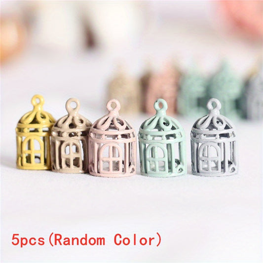 5 Mini Metal Birdcages for 1/12 Dollhouses DIY Scenes Collectible Gift