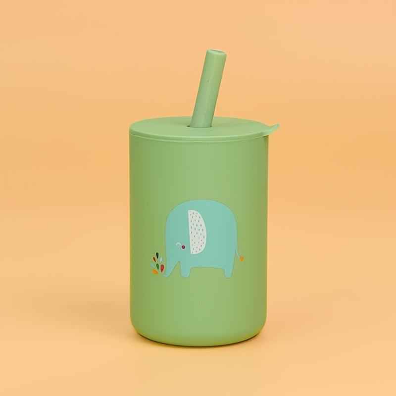 6oz Silicone Kids Cups with Straws and Lids for Training