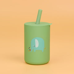 6oz Silicone Kids Cups with Straws and Lids for Training