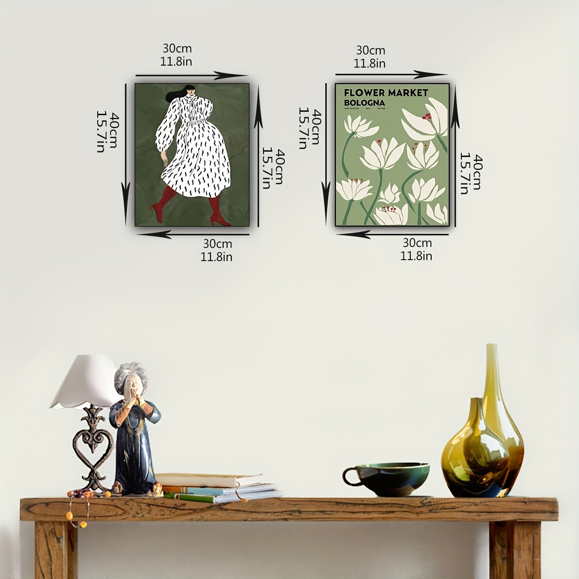 2pcs Matisse Decorative Paintings Printed Canvas Wall Stickers
