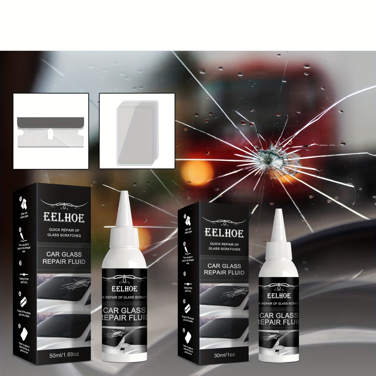 Car Glass Repair Glue Windshield Repair Crack Adhesive 30ml