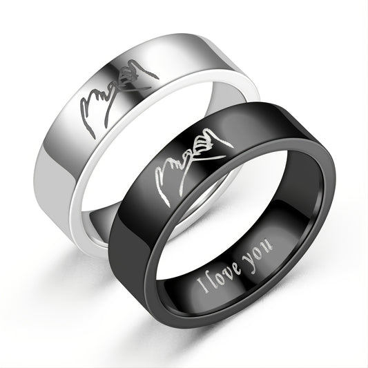 I Love You Promise Rings Hand In Hand Couples Rings Set