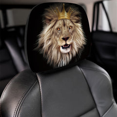 Lion Style Car Headrest Cover Universal Fit Car Interior Accessories