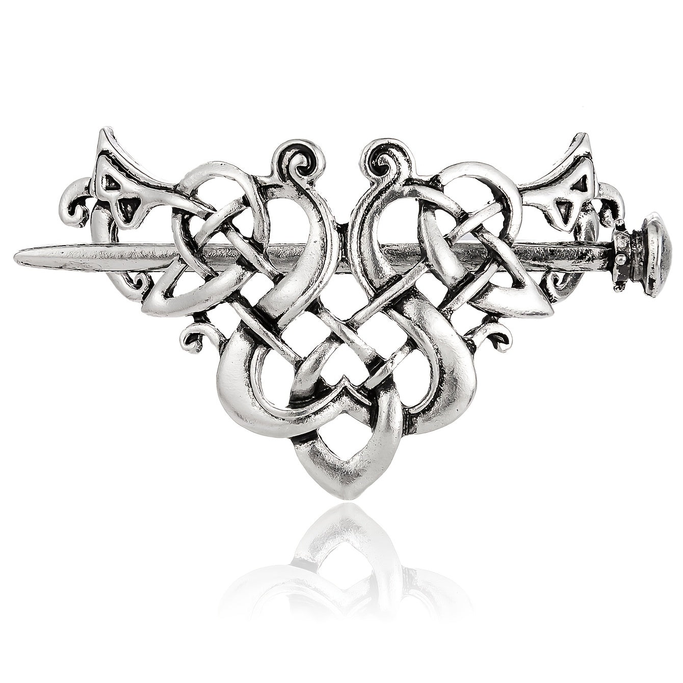 Viking Celtic Crown HairPins Clip Hair Accessories Barrettes Silvery