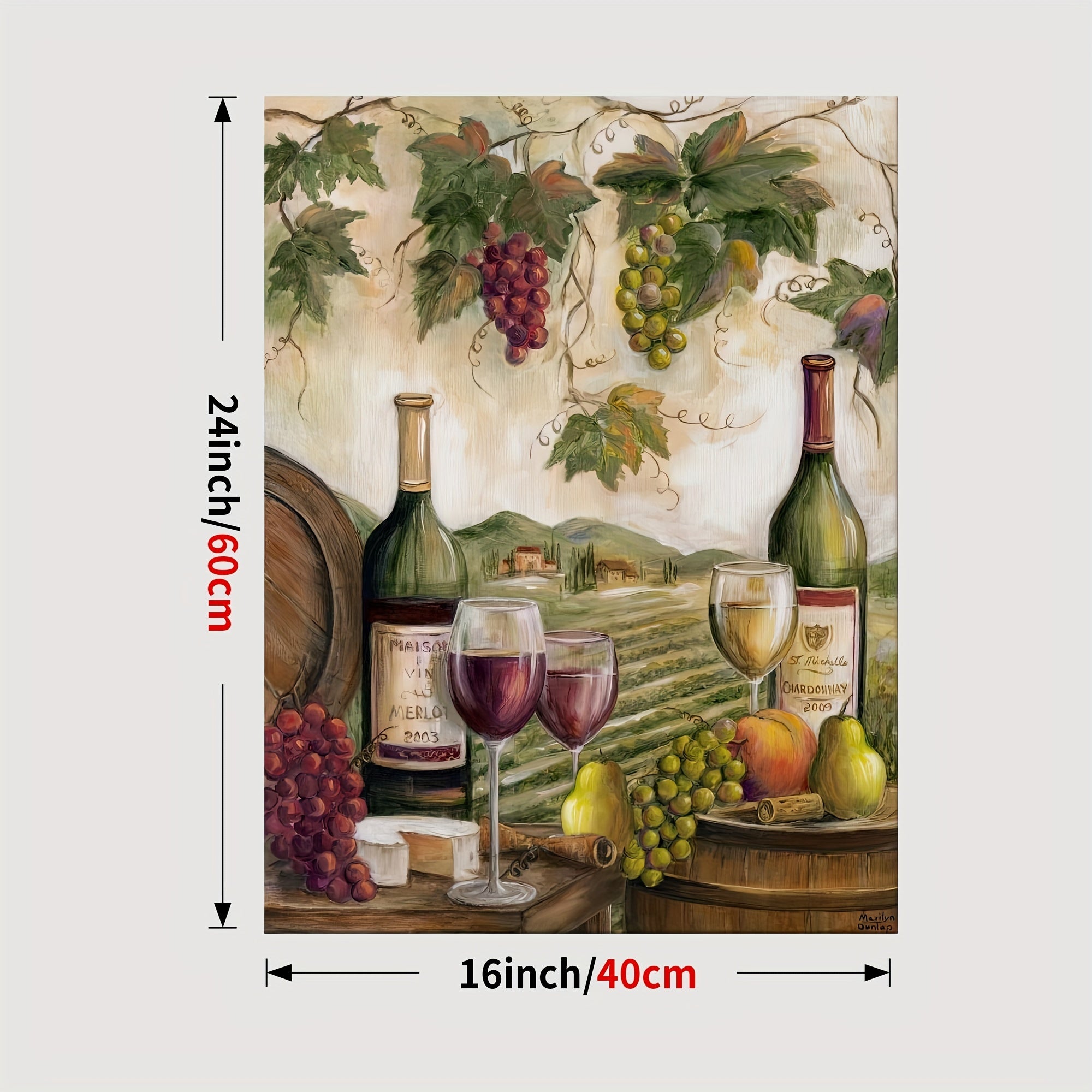 Wine Pictures Poster Red Wine Bottle Kitchen Wall Decor Canvas Wall Art