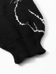  Y2K Cat Pattern Crew Neck Sweater