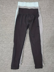 High Waisted Yoga Leggings 3 Pack Gray