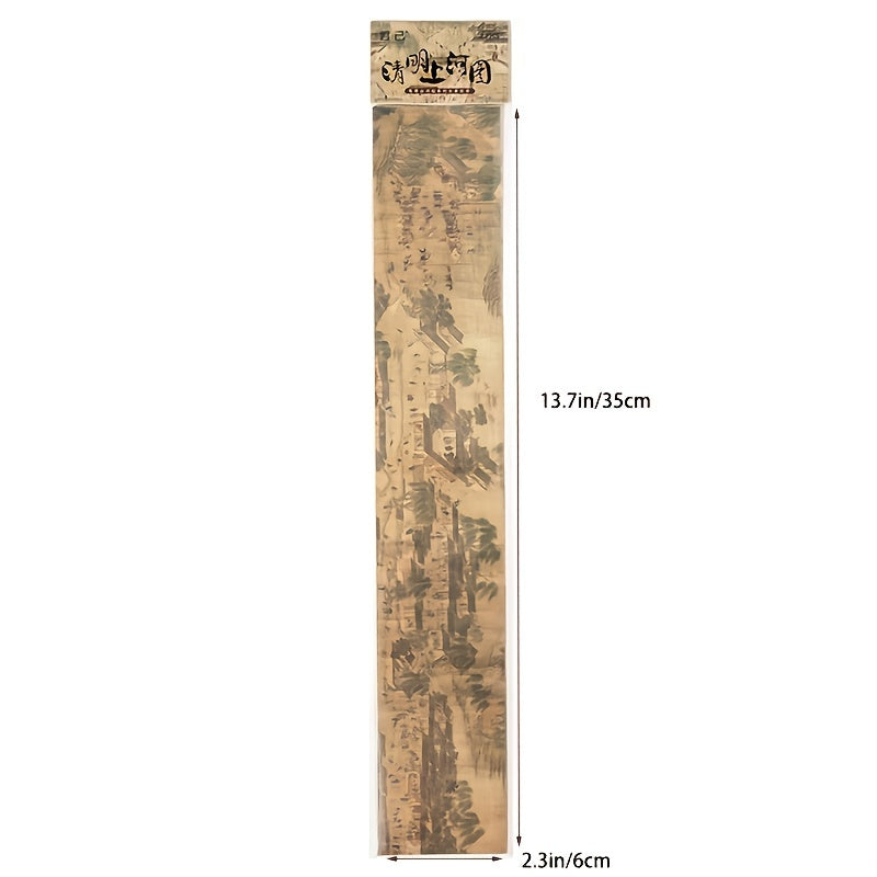 16pcs National Style Famous Painting Long Tape Sticker