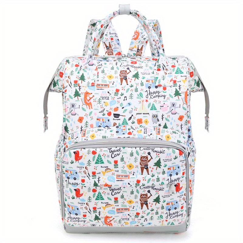 Stylish Mother Baby Backpack Independent Bottle Storage Insulated Large Capacity