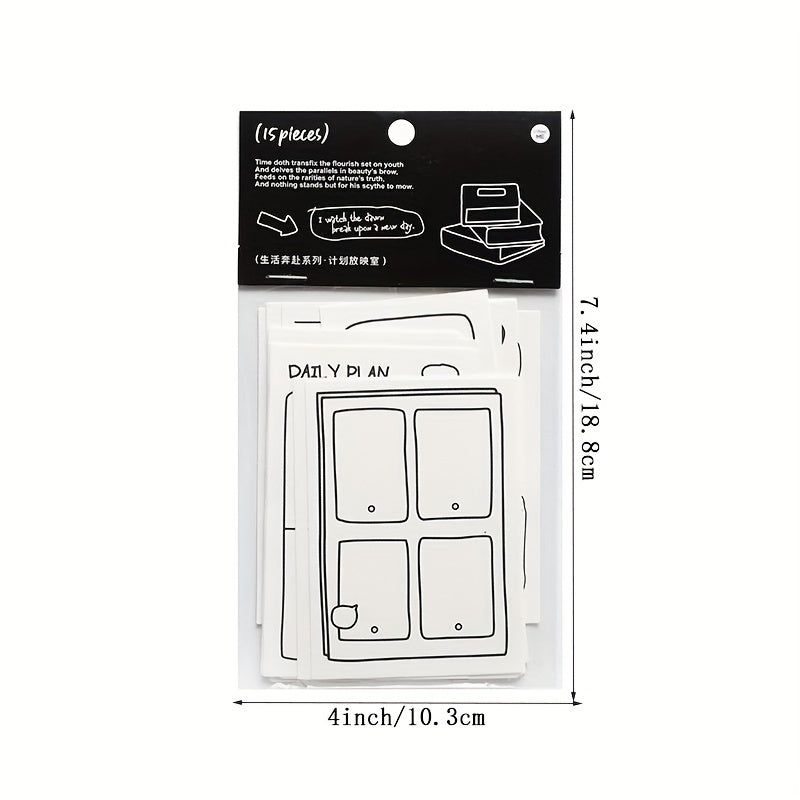 15pcs Pattern Note Paper DIY Decor Material for Message Note Book