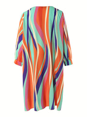  Multicolor Maxi Dress Loose Fit