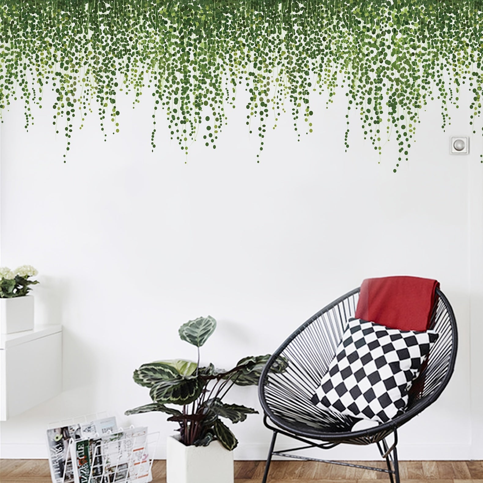 1pc Long Green Vine Decorative Sticker DIY Set