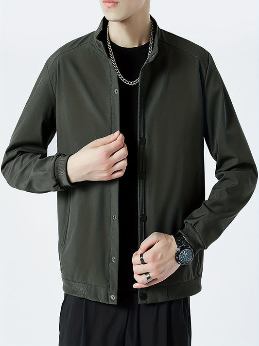 Men's Casual Army Green Button Up Jacket