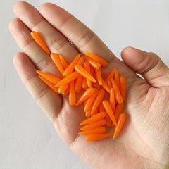 5pcs Realistic Carrot PVC Vegetables for Dollhouses Orange Red with Green