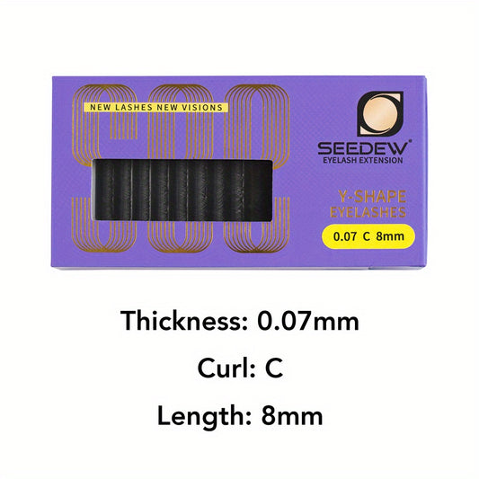 YY Shape 3 Split Tips Lashes 0.07mm C D Curl