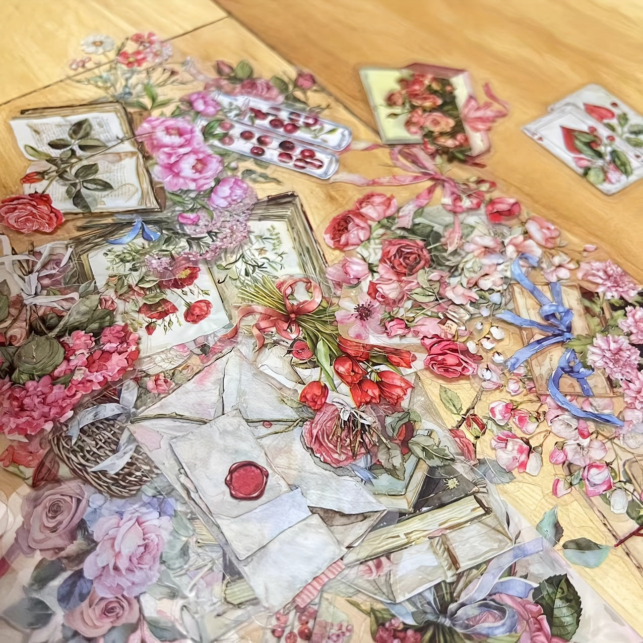 50-Pack Floral Plant Stickers for Scrapbooking