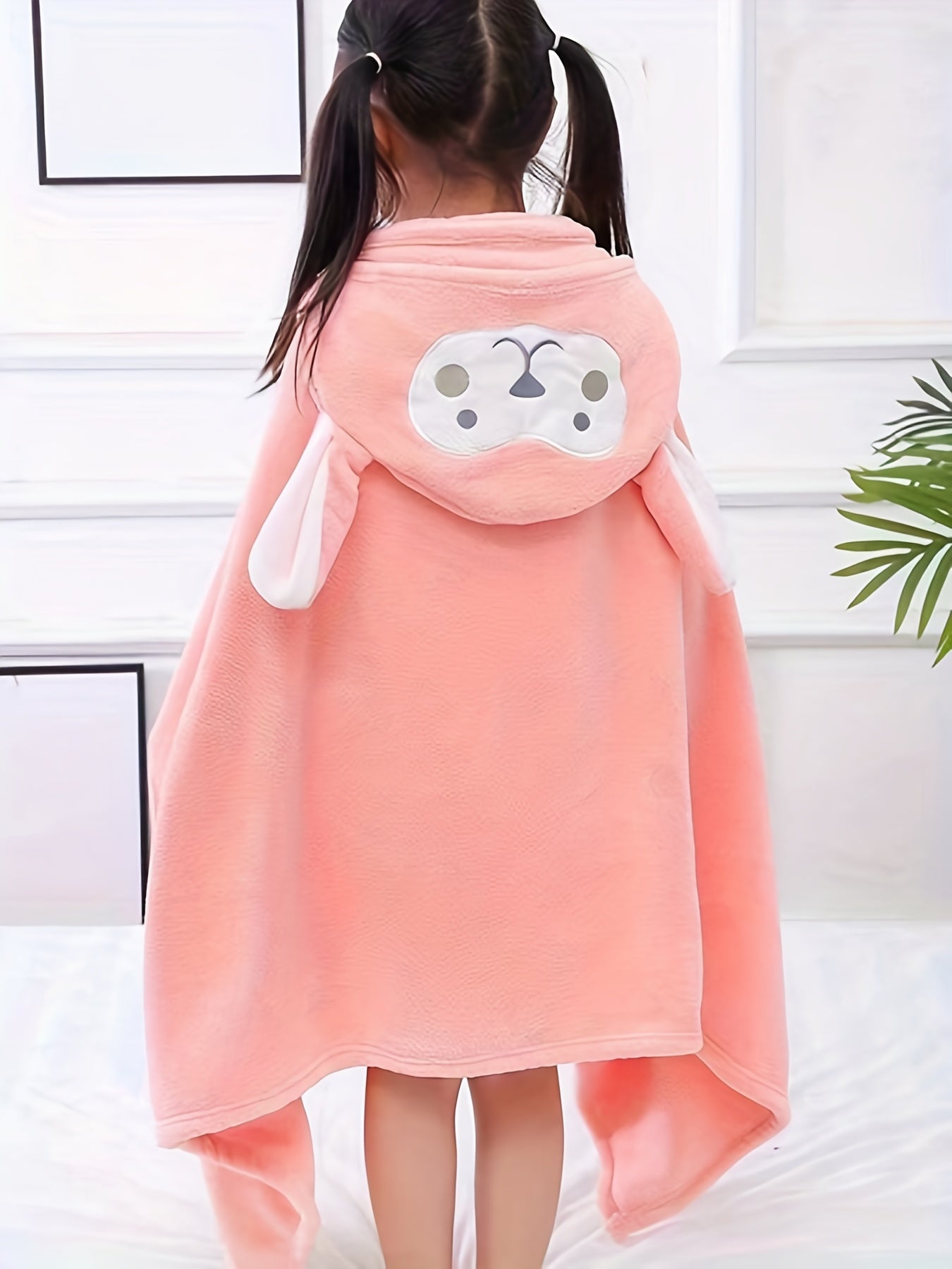 Kids Hooded Bath Towel Animal Ears Quick Drying Bathrobe