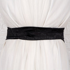 Rose Jacquard Wide Belt Chinese Style Hanfu Waistband