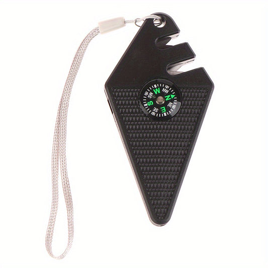 Mini Sharpener with Compass for Outdoor Camping