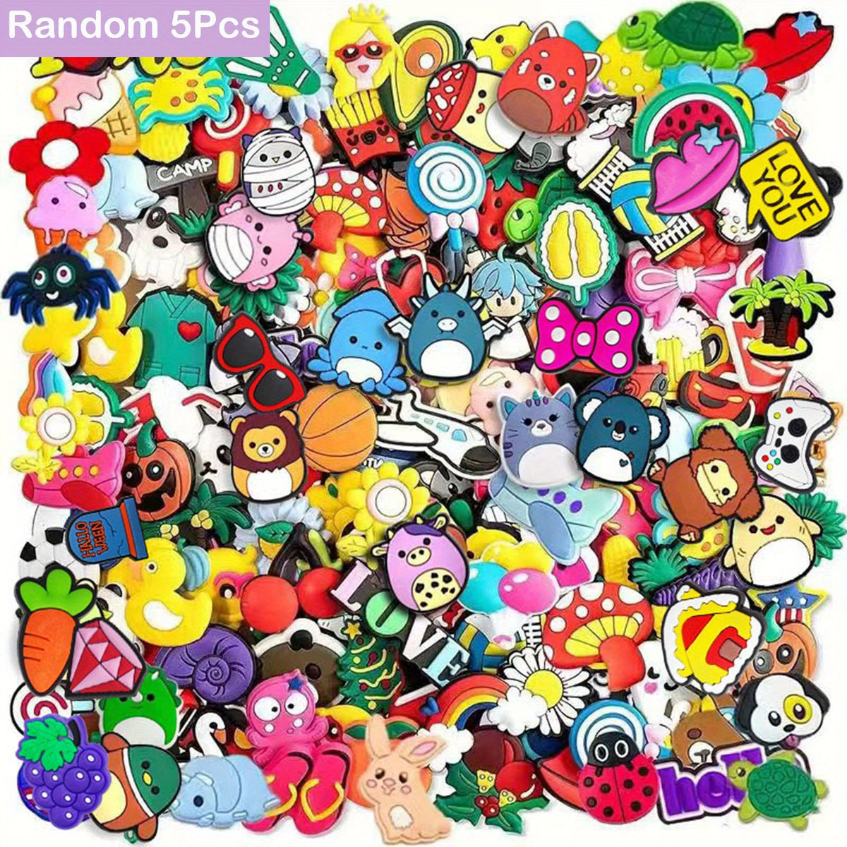 Random Style Shoe Charms DIY Shoe Decoration Different Shaped PVC Shoes Pins