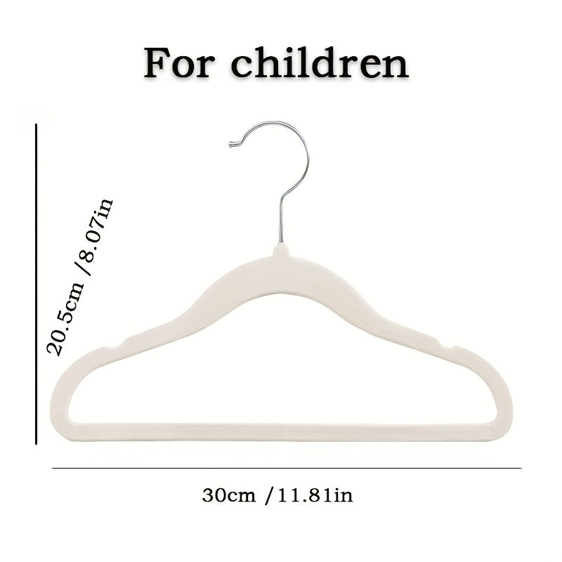 10pcs Children's Coat Hanger Non slip Baby Flocking Plastic Traceless Hanger