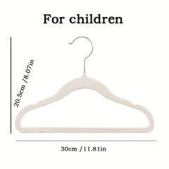 10pcs Children's Coat Hanger Non slip Baby Flocking Plastic Traceless Hanger