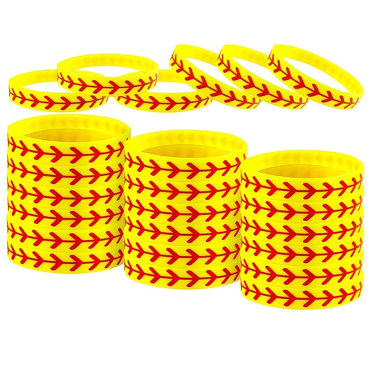 15 Silicone Baseball Bracelet Softball Bangle Wristband Sport Gift