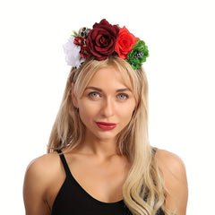 Halloween Devil Skull Flower Headband for Costume Party