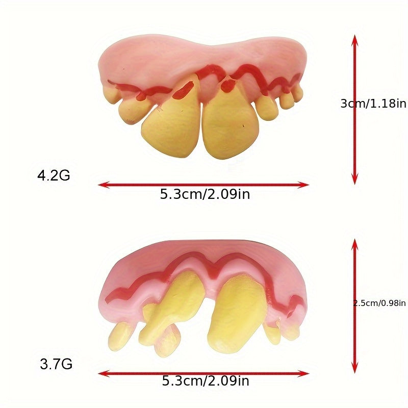 10pcs Prank Dentures Colorful False Teeth for Halloween