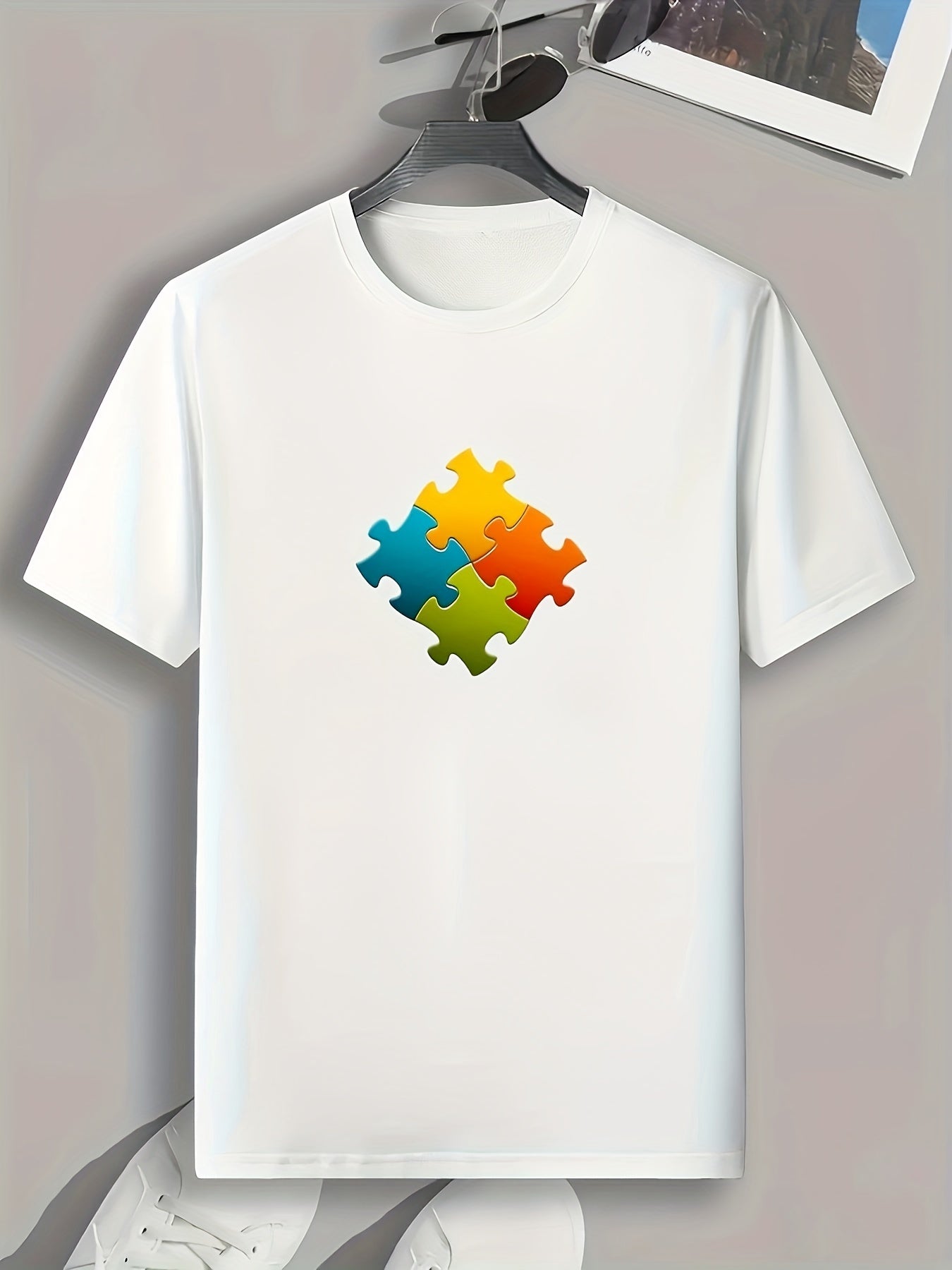 Puzzles Print Men's Graphic T shirt for Summer