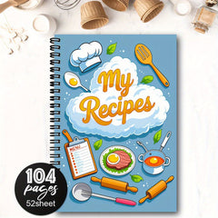 Spiral Recipe Notebook with Colorful Illustrations