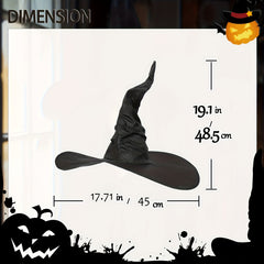 Halloween Witch Hat Glass Wizard Hat Adult Size Women's Costume Party