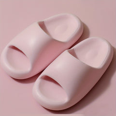 Women's Solid Flatform Slides Open Toe Soft Sole Slip On Sandals