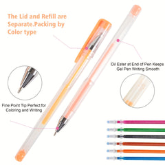 240 Gel Pens Set Non Toxic No Duplicate Glitter Metallic Neon Shades