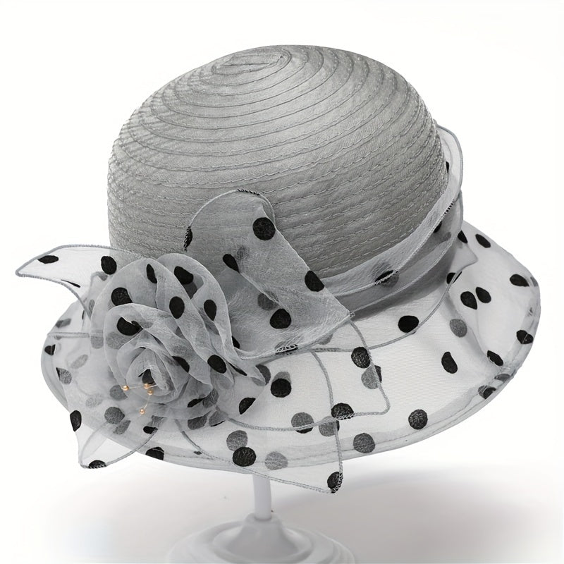 Lace Flower Dotted Bucket Hat Lightweight Sun Hats Women