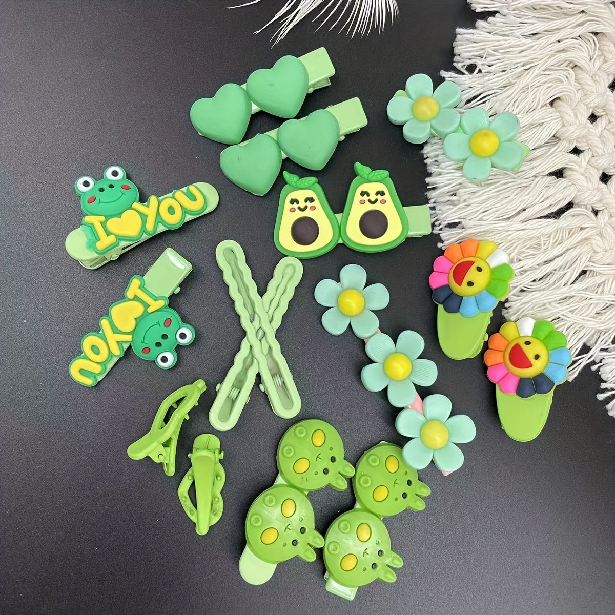 13pcs Animal Flower Hair Clip Barrette Hair Slides Clip Non Slip Hair Decoration