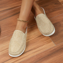 Women's Lightweight Canvas Sneakers Slip On Mules