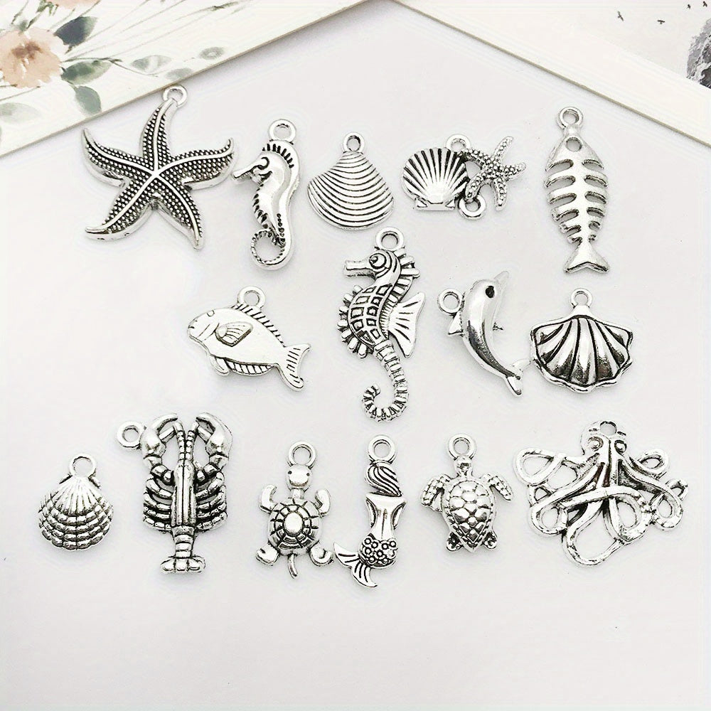 15pcs Tibetan Silver Metal Charms Pendants DIY For Jewelry Making
