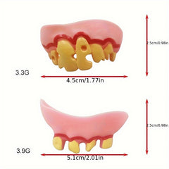 10pcs Prank Dentures Colorful False Teeth for Halloween