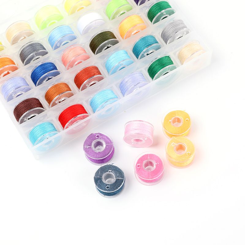 Colorful Bobbins and Sewing Thread with Case