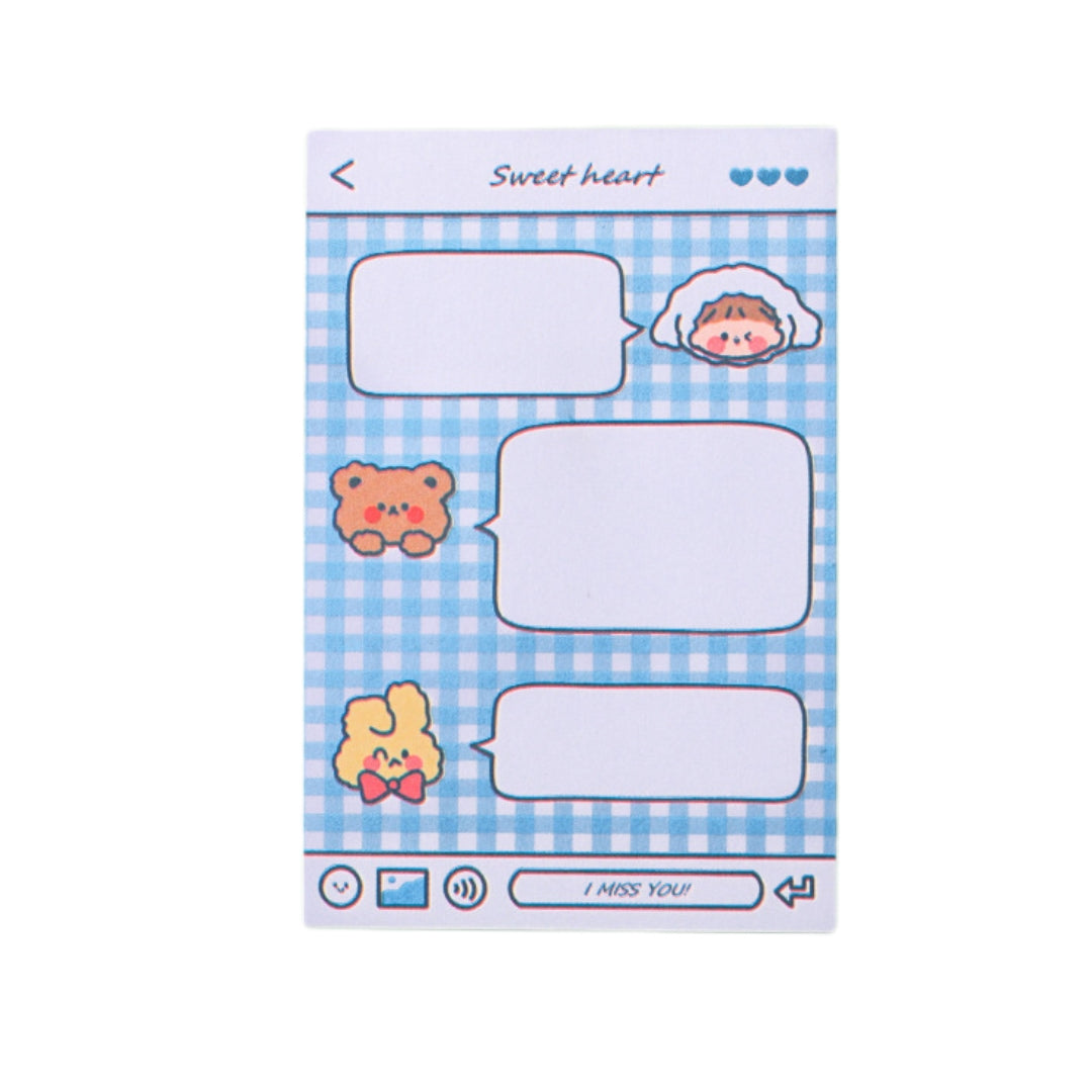 1pc Bear Sticky Notes 80sheets Heart Post Message Tearable Note