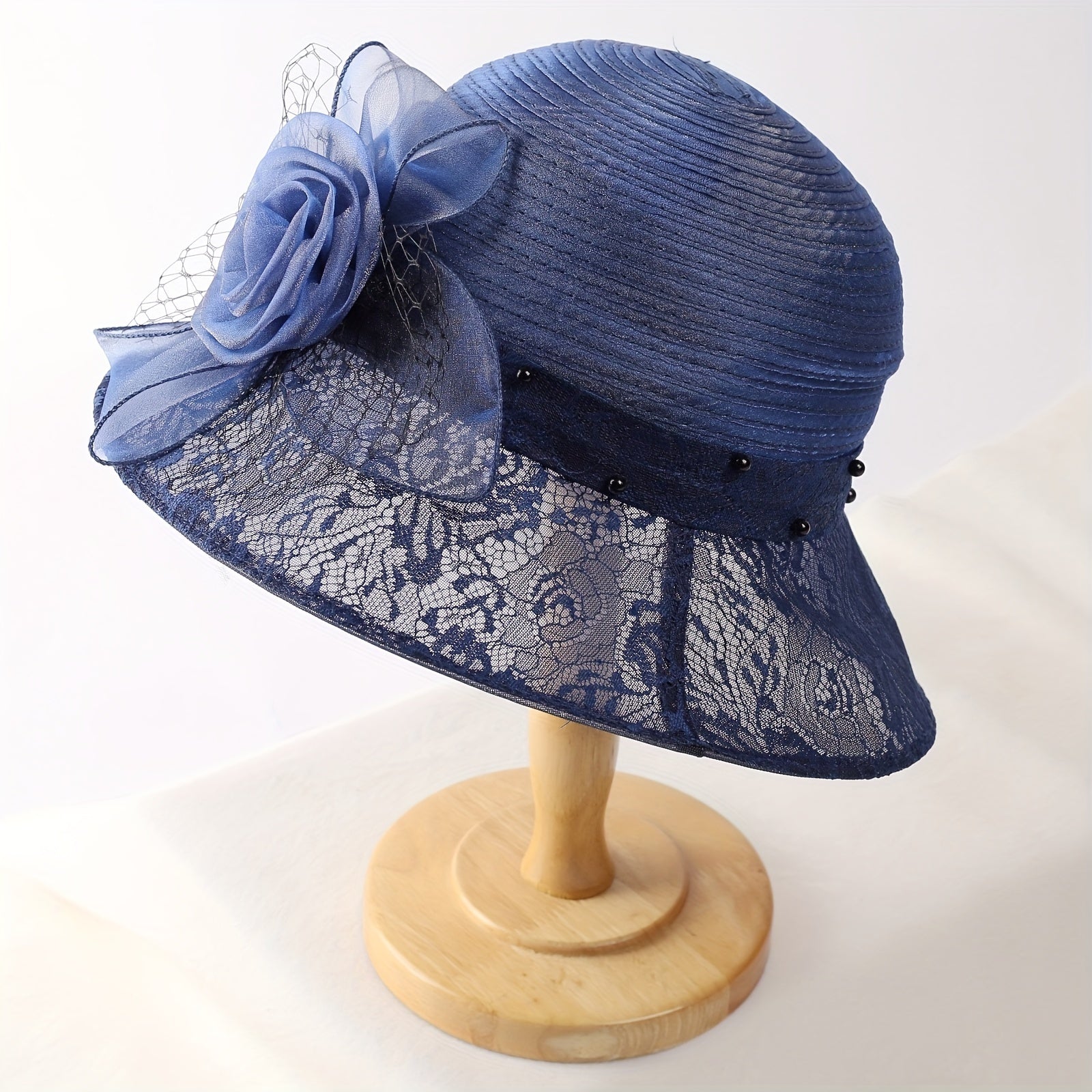 Mesh Breathable Bucket Hat Sunshade Flower Decor Hats For Women